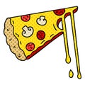 quirky comic book style cartoon cheesy pizza