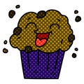 quirky comic book style cartoon happy muffin