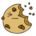 quirky comic book style cartoon munched cookie Royalty Free Stock Photo