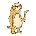 quirky comic book style cartoon sloth