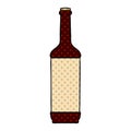 quirky comic book style cartoon wine bottle