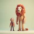 Quirky 3d Lion And Thomas: Minimalistic Character Design