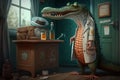 The Quirky Doctor: A Crocodile\'s Medical Marvels in a Whimsical Hospital