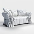 Quirky Elegance: Neotraditional 3d Sofa Slipcover With Ties