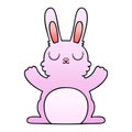 quirky gradient shaded cartoon rabbit