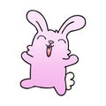 quirky gradient shaded cartoon rabbit