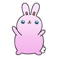 quirky gradient shaded cartoon rabbit