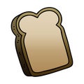 quirky gradient shaded cartoon slice of bread