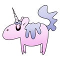 quirky gradient shaded cartoon unicorn