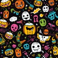 Quirky Halloween Doodle Pattern