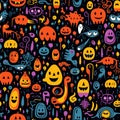 Quirky Halloween Doodle Pattern