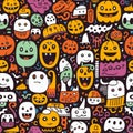 Quirky Halloween Doodle Pattern