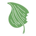 quirky hand drawn cartoon munched leaf Royalty Free Stock Photo