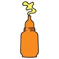 quirky hand drawn cartoon mustard bottle