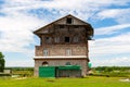 Quirky house. Unusual strange unfinished house in the countryside