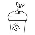 quirky line drawing cartoon seedling