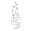 quirky line drawing cartoon snake