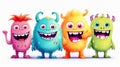 quirky monster pals in cute funny with cartoon kawaii style