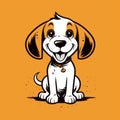 Quirky And Playful Beagle Doodle Art - Minimalist Black And White Comic Strip Style