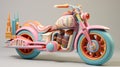 A quirky and playful bike with an unconventional shape and colorful