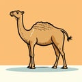 Quirky And Playful Camel Illustration In Mid-century Doodle Style Royalty Free Stock Photo