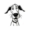 Quirky And Playful Great Dane Doodle Art Royalty Free Stock Photo