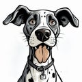 Quirky And Playful Great Dane Doodle Art Royalty Free Stock Photo