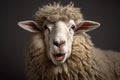 Quirky portrait, sheep showcases a humorous side, tongue out Royalty Free Stock Photo