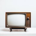 Quirky Pottery Inspired Tv Set On White Background Royalty Free Stock Photo