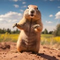 Quirky Prairie Ground Squirrel: A Witty And Satirical National Geographic Photo Royalty Free Stock Photo