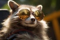 Quirky Raccoon sunglasses. Generate Ai Royalty Free Stock Photo