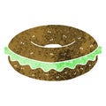 quirky retro illustration style cartoon bagel