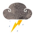 quirky retro illustration style cartoon thunder cloud Royalty Free Stock Photo