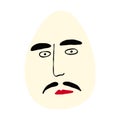 Quirky strange eggs with face. cartoon quirky comic Easter egg