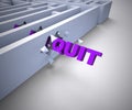 Quit concept icon means to escape or get away - 3d illustration Royalty Free Stock Photo