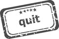Quit grunge rubber stamp isolated on white background