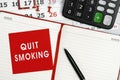 Quit Smoking - concept of text on sticky note Royalty Free Stock Photo
