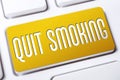 Quit Smoking Concept With A Yellow Quit Smoking Button On A White Keyboard Royalty Free Stock Photo