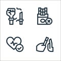 quit smoking line icons. linear set. quality vector line set such as reject, improve, quit smoking