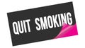 QUIT SMOKING text on black pink sticker stamp