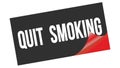 QUIT SMOKING text on black red sticker stamp