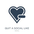 quit a social like icon in trendy design style. quit a social like icon isolated on white background. quit a social like vector