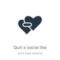 Quit a social like icon vector. Trendy flat quit a social like icon from social collection isolated on white background. Vector