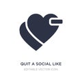 quit a social like icon on white background. Simple element illustration from Social media marketing concept