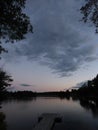 Quite time on a lake, dusk Royalty Free Stock Photo