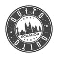 Quito Ecuador America Stamp Logo Icon Skyline Silhouette Symbol Round Design Skyline City.