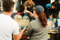 Quito, Ecuador - April,23, 2016: Unidentified citizens of Quito providing disaster relief food, clothes, medicine and