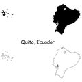 Quito Ecuador. Detailed Country Map with Location Pin on Capital City. Royalty Free Stock Photo