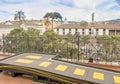 QUITO, ECUADOR, JANUARY, 11- 2018: Beautiful outdoor view from the balcony to the plaza grande, at Carondelet palace