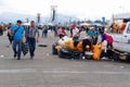 QUITO, ECUADOR - JULY 7, 2015: After pope Francisco mass, people picking up the garbage and colecting in bags